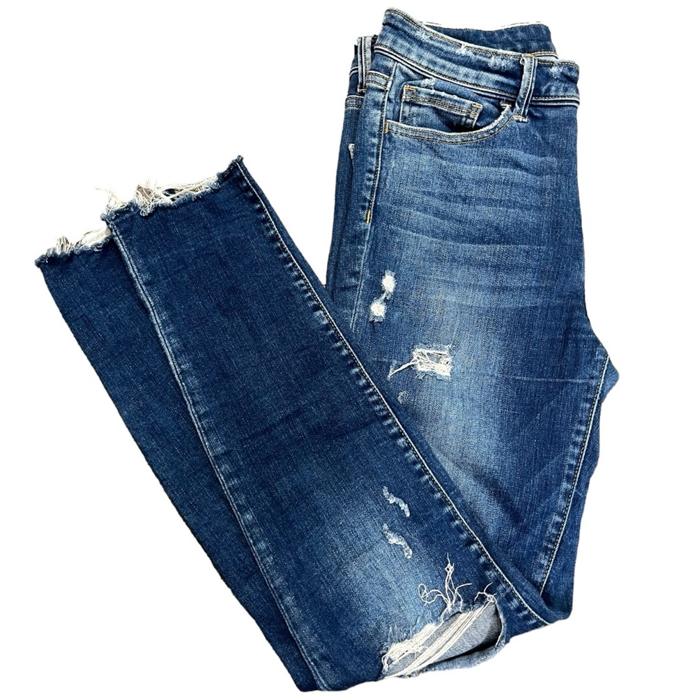 Anthropologie Flying Monkey Distressed Raw Hem High Waisted Crop Ankle Jeans